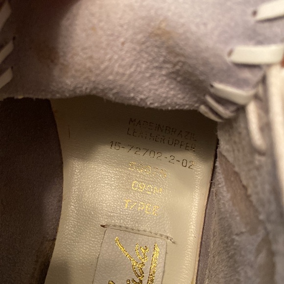 Vintage Piña Colada White Leather Moccasins with embroidery - Picture 6 of 8